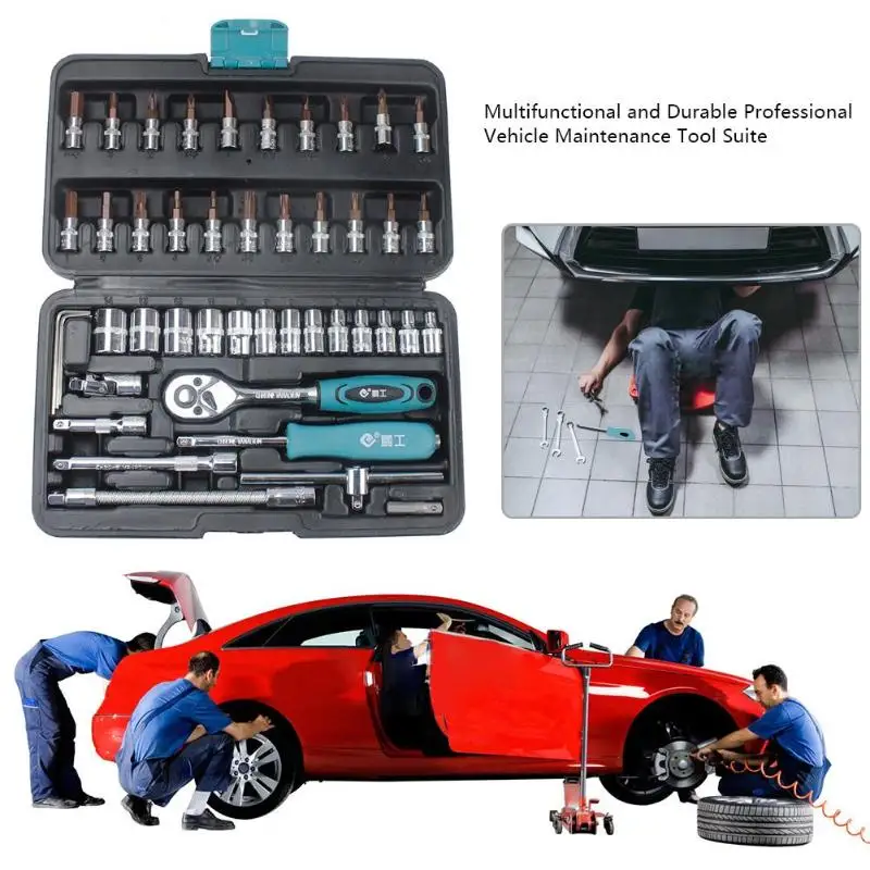 46pcs/set Multi Socket Wrench Kit 1/4 inch Screwdriver Ratchet Wrench Set Kit Car Repair Tools Combination Repair Hand Tool
46pcs/set Multi Socket Wrench Kit 1/4 inch Screwdriver Ratchet Wrench Set Kit Car Repair Tools Combination Repair Hand Tool