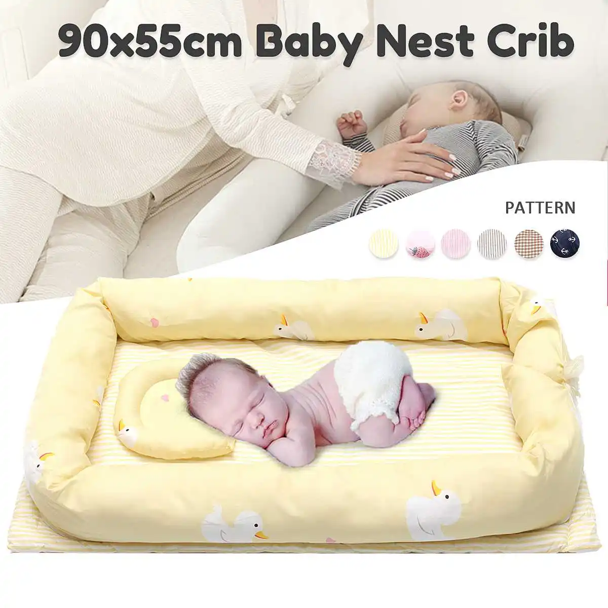 Portable Newborn Foldable Travel Bed with Bumper Cot Mattress Multifunctional Baby Nest Crib with Pillow Infant Bag 90x55x15cm
Portable Newborn Foldable Travel Bed with Bumper Cot Mattress Multifunctional Baby Nest Crib with Pillow Infant Bag 90x55x15cm