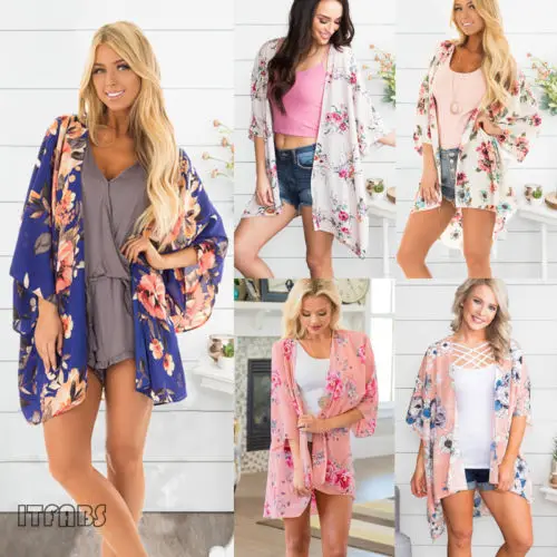Summer Floral Top Multi Stylish Kimono Cardigan Duster Long Wrap Shawl Boho Loose Womens Cover Up Blouse
Summer Floral Top Multi Stylish Kimono Cardigan Duster Long Wrap Shawl Boho Loose Womens Cover Up Blouse