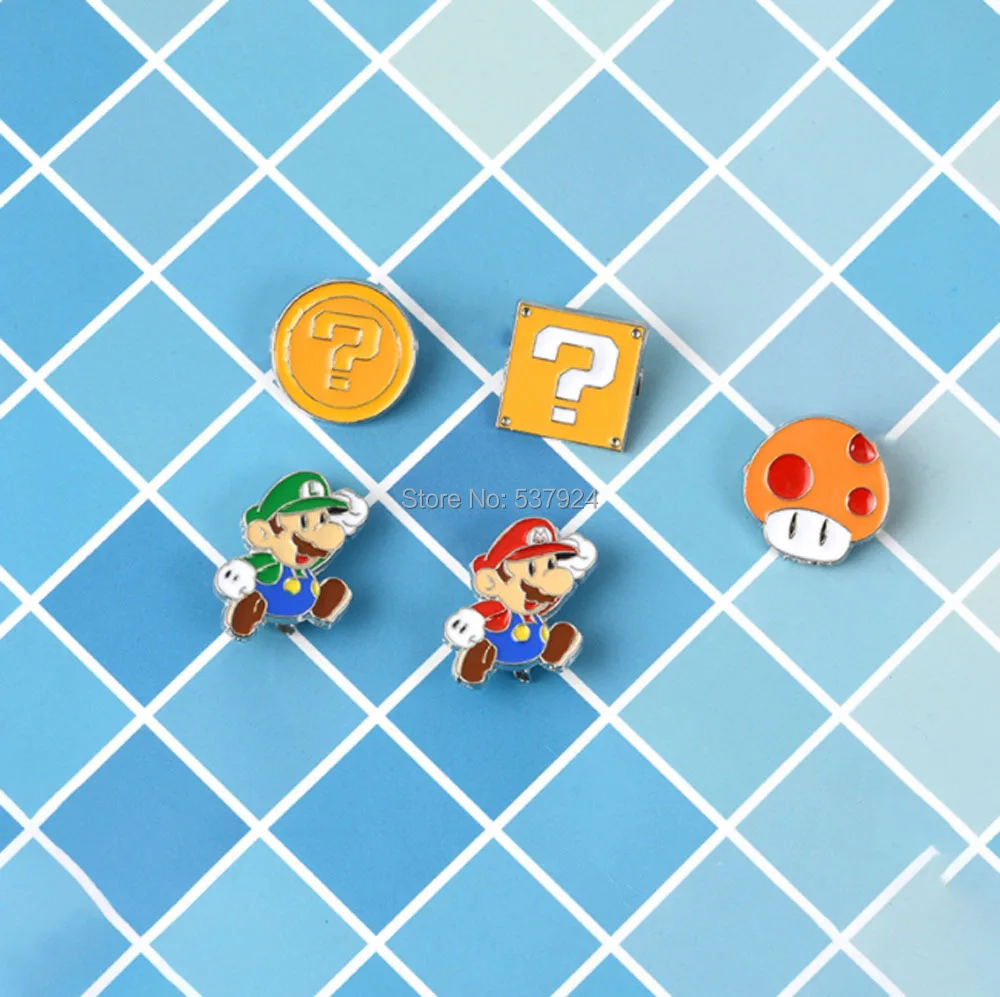 New Mario 5 Styles Mario Luigi Mushroom Question Mark Alloy Figure Lapel Pin Metal Brooch-CPPY
New Mario 5 Styles Mario Luigi Mushroom Question Mark Alloy Figure Lapel Pin Metal Brooch-CPPY