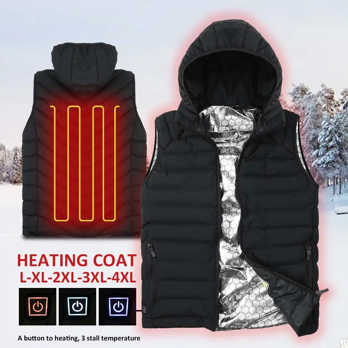 Mens Womens Heating Sleeveless Vest Zipper Waistcoat Warm Outdoor Heated Jacket USB Hooded Work Adjustable Temperature Control
Mens Womens Heating Sleeveless Vest Zipper Waistcoat Warm Outdoor Heated Jacket USB Hooded Work Adjustable Temperature Control