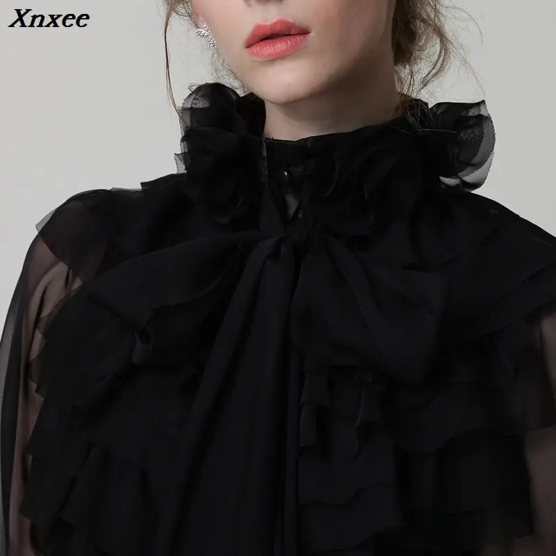 Xnxee 2019 Spring Solid Color Bow Knot Collar Layered Ruffles Lace Mesh Long Sleeve OL Blouse Women New Xnxee
Xnxee 2019 Spring Solid Color Bow Knot Collar Layered Ruffles Lace Mesh Long Sleeve OL Blouse Women New Xnxee