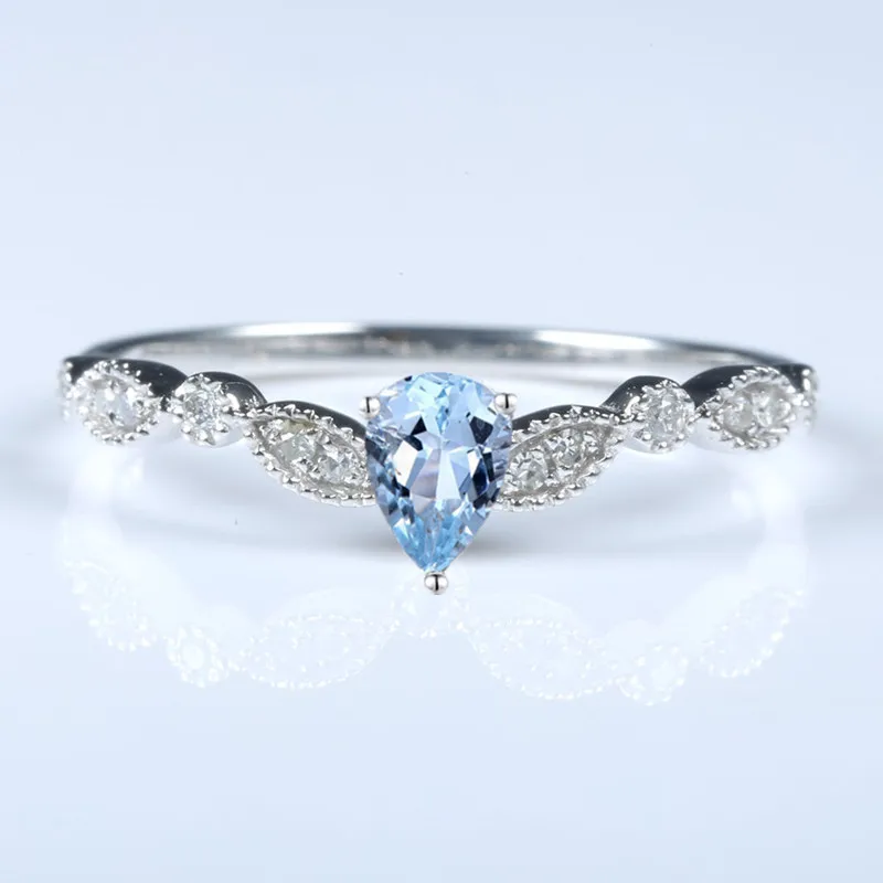 Solid 14k White Gold Vintage Antique Pear Blue Topaz Natural Diamonds Ring Engagement Wedding Anniversary Party Fine Jewelry
Solid 14k White Gold Vintage Antique Pear Blue Topaz Natural Diamonds Ring Engagement Wedding Anniversary Party Fine Jewelry