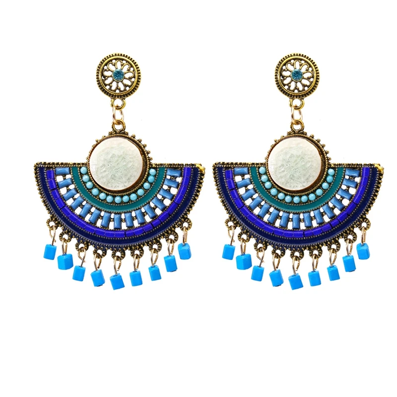 Fashion Glamour Vintage Bohemian Bead Earrings Ms. Openwork Flower Pendant | Украшения и аксессуары