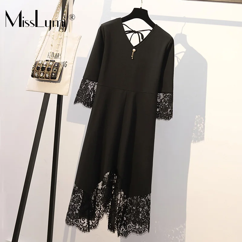 XL-5XL Plus Size Elegant Dress Women Clothes Summer 2019 Sexy V-neck Short Sleeve Patchwork Hollow Out Lace Midi Dresses Black
XL-5XL Plus Size Elegant Dress Women Clothes Summer 2019 Sexy V-neck Short Sleeve Patchwork Hollow Out Lace Midi Dresses Black