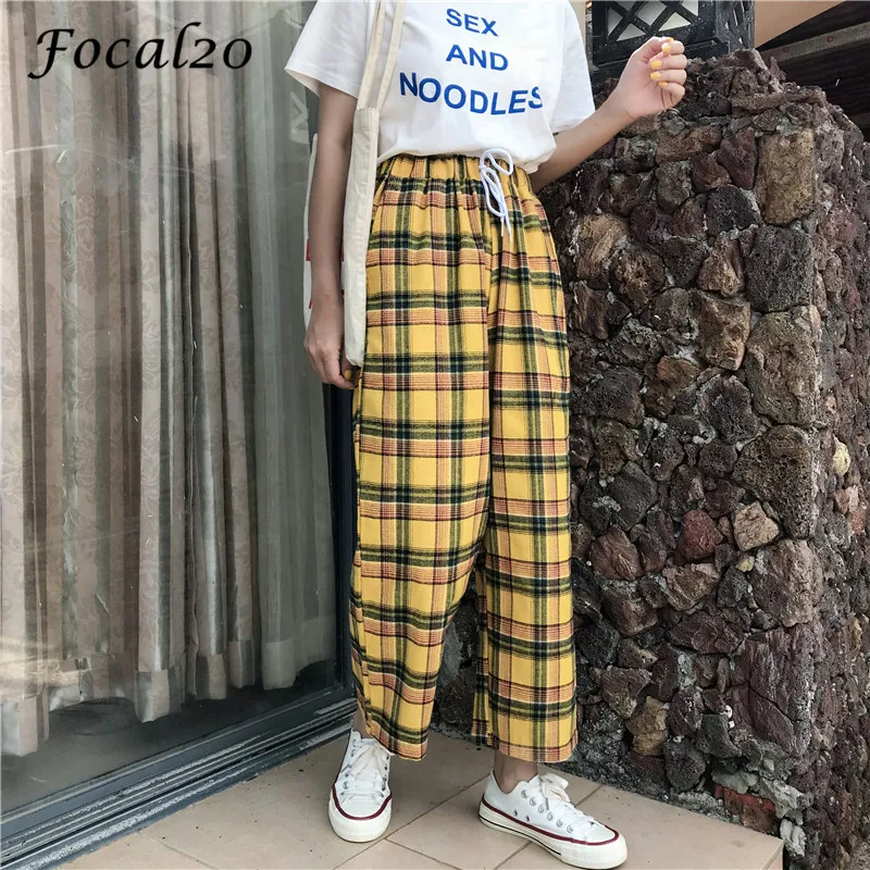 Focal20 Color Block Elastic Waist Trendy Ankle-Length Hit Color Yellow Plaid Lace Up Women Pants Trousers Female Trousers Pants
Focal20 Color Block Elastic Waist Trendy Ankle-Length Hit Color Yellow Plaid Lace Up Women Pants Trousers Female Trousers Pants