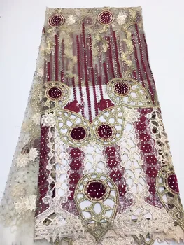 African french net lace fabrics 2019 embroidered stones Nigerian laces fabric high quality net tulle mesh lace for wedding party 
African french net lace fabrics 2019 embroidered stones Nigerian laces fabric high quality net tulle mesh lace for wedding party
