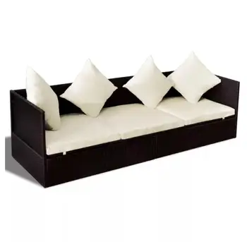VidaXL Polirattan Garden Sun Lounger With Brown Cushions Includes 1 Rattan Deckchair, 1 Large Pillow And 4 Small Cushions
VidaXL Polirattan Garden Sun Lounger With Brown Cushions Includes 1 Rattan Deckchair, 1 Large Pillow And 4 Small Cushions