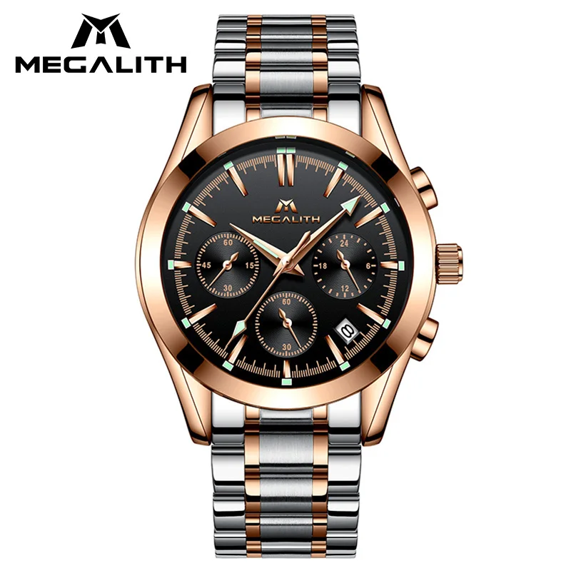 MEGALITH Mens Watch Luxury Waterproof Man Clock Stainless Steel Wristwatch Chronograph Gold Business Quartz Watches Men
MEGALITH Mens Watch Luxury Waterproof Man Clock Stainless Steel Wristwatch Chronograph Gold Business Quartz Watches Men