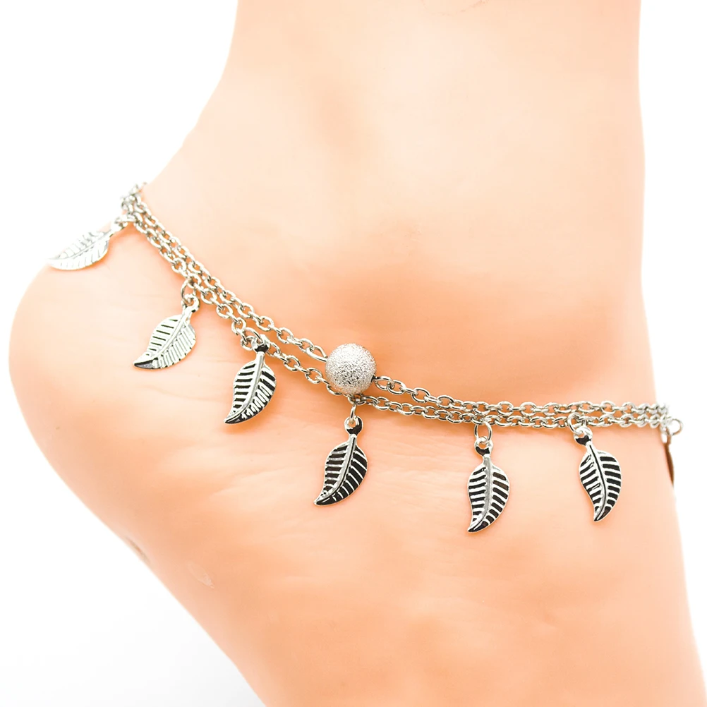 Women Vintage Dual Layers Alloy Leaf Anklets Gold Leaf Decoration Bracelet Beach Foot Jewelry Ankle Bracelet Leg Foot Jewelry
Women Vintage Dual Layers Alloy Leaf Anklets Gold Leaf Decoration Bracelet Beach Foot Jewelry Ankle Bracelet Leg Foot Jewelry