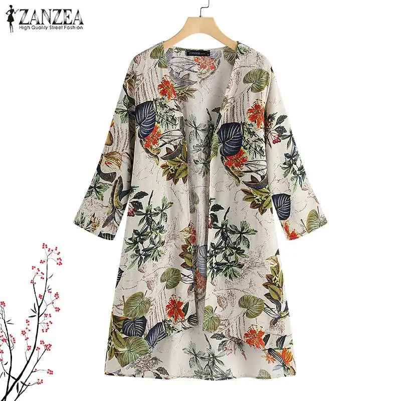 Plus Size Linen Tops ZANZEA Cardigan For Women Vintage Print Floral Blouse Femme 3/4 Sleeve Shirt Chemise Casual Kimono Cape 5XL
Plus Size Linen Tops ZANZEA Cardigan For Women Vintage Print Floral Blouse Femme 3/4 Sleeve Shirt Chemise Casual Kimono Cape 5XL