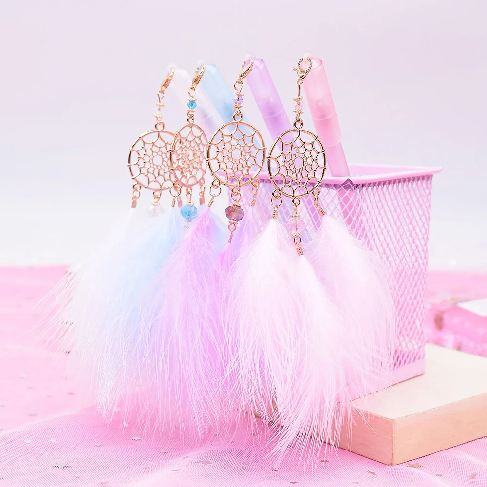 Gel Pen Kawaii Dreamcatcher Feather Pendant Neutral Pens for School Girls Gift Writing Office Supplies Stationery Novelty Item
Gel Pen Kawaii Dreamcatcher Feather Pendant Neutral Pens for School Girls Gift Writing Office Supplies Stationery Novelty Item