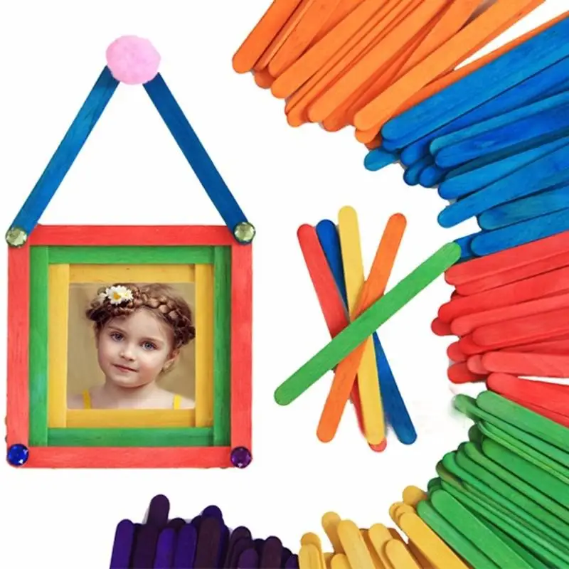 50pcs/lot Wooden Popsicle Stick Kids Hand Crafts Art Ice Cream Lolly DIY Making Funny Cake Sticks Puzzle Toys For Children
50pcs/lot Wooden Popsicle Stick Kids Hand Crafts Art Ice Cream Lolly DIY Making Funny Cake Sticks Puzzle Toys For Children