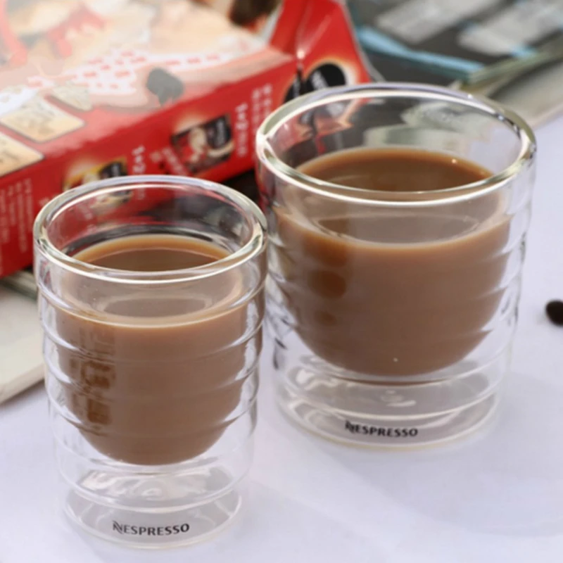 

Espresso Coffee Cup Thermal Glass Tea Milk Drink Glasses Caneca Hand Blown Double Wall Whey Protein Canecas Nespresso Coffee cup
