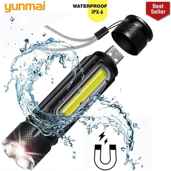 Multifunctional LED Flashlight USB Rechargeable battery Powerful T6 torch Side COB Light design Flashlight tail magnet WorkLight
Multifunctional LED Flashlight USB Rechargeable battery Powerful T6 torch Side COB Light design Flashlight tail magnet WorkLight