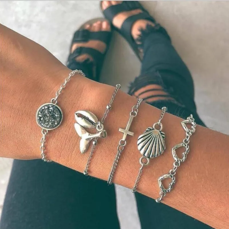 Meyfflin 5PCS Bracelets Set For Women 2019 Bohemian Druzy Love Shell Cross Silver Charm Link Bracelet Men Chain Boho Jewelry
Meyfflin 5PCS Bracelets Set For Women 2019 Bohemian Druzy Love Shell Cross Silver Charm Link Bracelet Men Chain Boho Jewelry