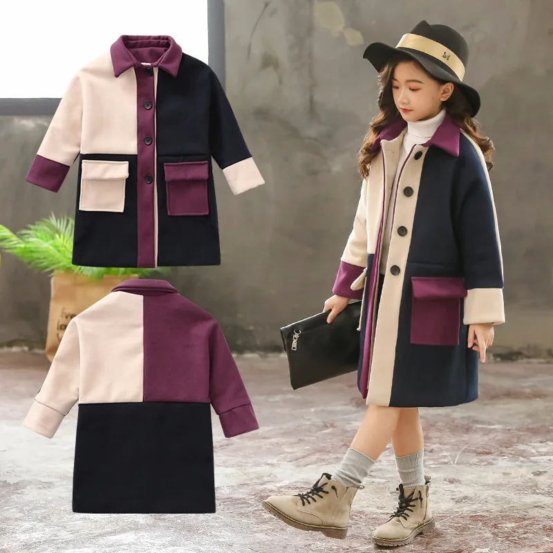 Girls Woolen Coat 2019 New Winter Children Woolen Windbreaker Girls Fashion Outwear Girls Coat Jacket Warm Patchwork Jacket
Girls Woolen Coat 2019 New Winter Children Woolen Windbreaker Girls Fashion Outwear Girls Coat Jacket Warm Patchwork Jacket