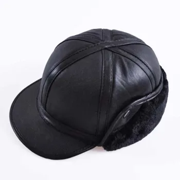 2018 Winter Autumn Mens Sheepskin Leather Cap Warm Hat Baseball Cap With Ear Flaps Russia Genuine Leather Hats For Men 
2018 Winter Autumn Mens Sheepskin Leather Cap Warm Hat Baseball Cap With Ear Flaps Russia Genuine Leather Hats For Men