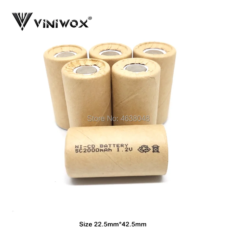 

SC Ni-CD 2000mAh 1.2V Rechargeable Battery Cell DIY To Power Tool Battery Electrical Tools Subc Batteria NICD Accumulator