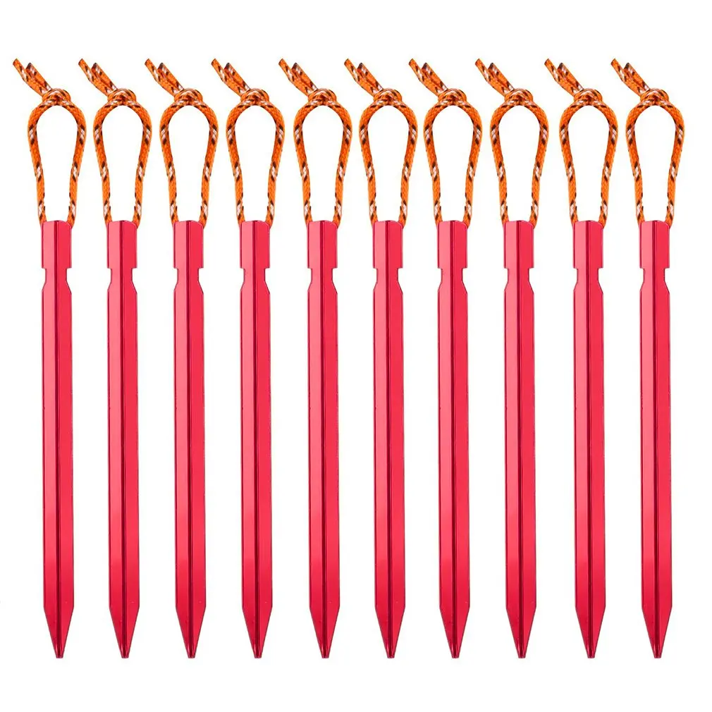 10pcs Tent Pegs 7.08 Inches Aluminum Tent Stake With Rope Outdoor Tent Nail Peg Accessories Equipment Wont Rust In Wet Outdoor
10pcs Tent Pegs 7.08 Inches Aluminum Tent Stake With Rope Outdoor Tent Nail Peg Accessories Equipment Wont Rust In Wet Outdoor