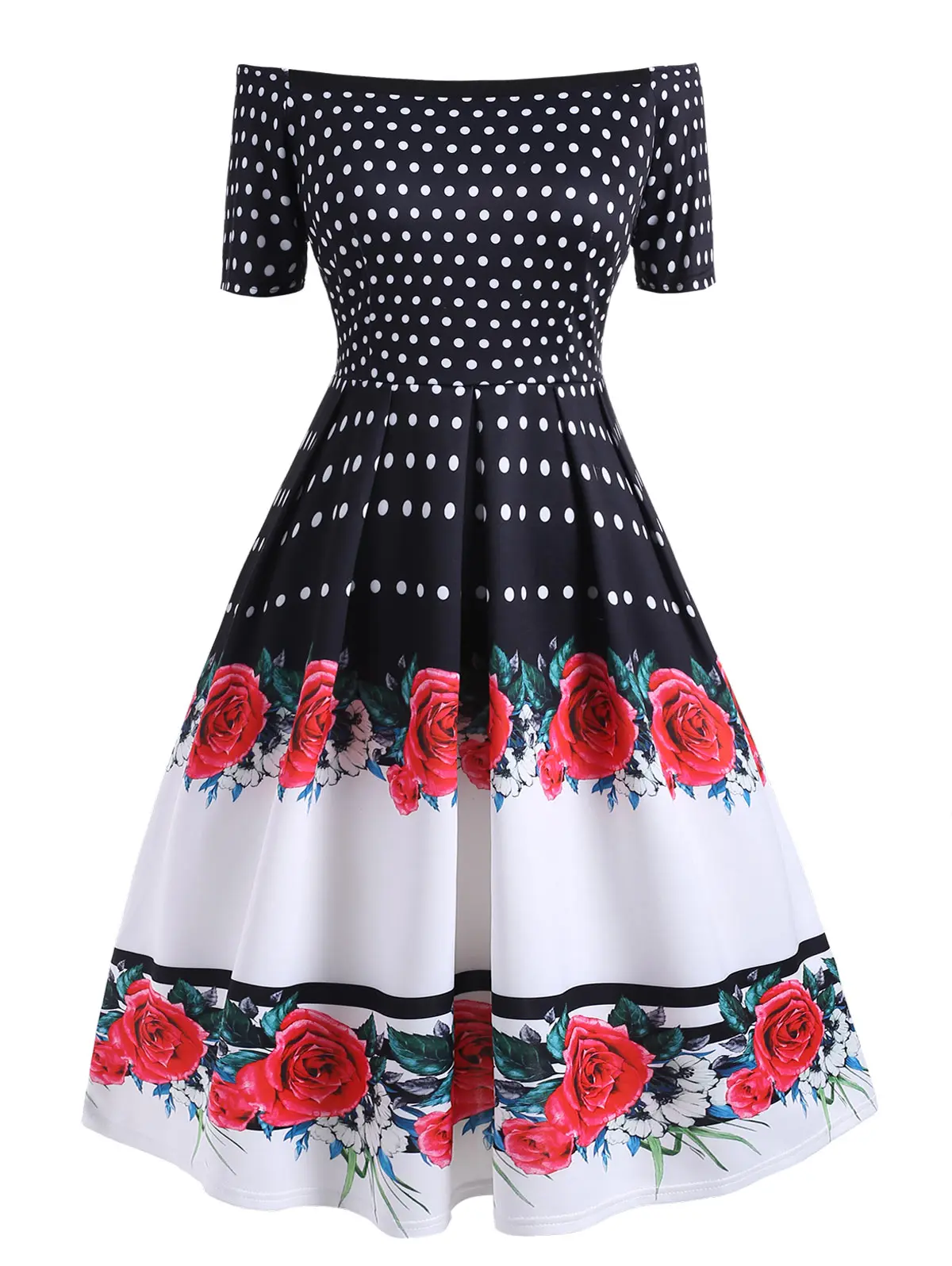 2019 Plus Size Polka Dot Vintage Dress Women Summer Pin Up Vestidos Off Shoulder Floral Print Party Dress Spring Rockabilly
2019 Plus Size Polka Dot Vintage Dress Women Summer Pin Up Vestidos Off Shoulder Floral Print Party Dress Spring Rockabilly