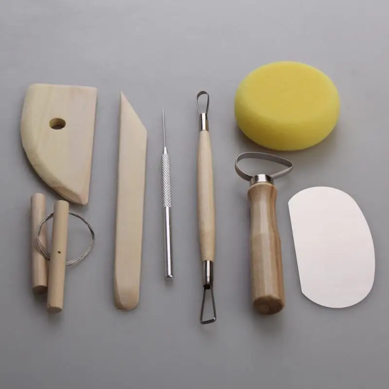 8Pcs/Set Pottery Tool Set DIY Hand Clay Ceramics Molding Tools Word with Stainless Steel Wood Sponge Material Tools ModellingKit
8Pcs/Set Pottery Tool Set DIY Hand Clay Ceramics Molding Tools Word with Stainless Steel Wood Sponge Material Tools ModellingKit