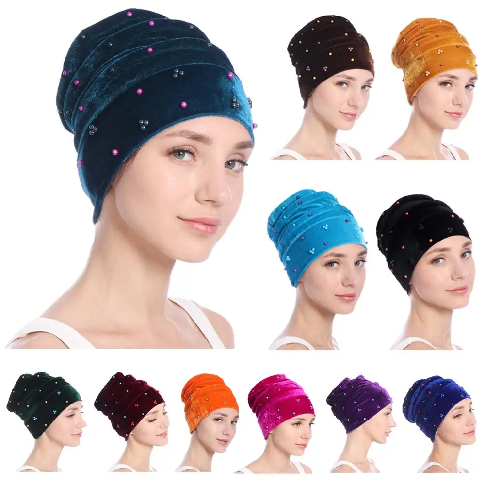 Women Velvet Beaded Beanie Skullies Islamic Bonnet Pearls Head Wrap African Cap Muslilm Slouch Cap Chemo Cancer Hat Fashion New
Women Velvet Beaded Beanie Skullies Islamic Bonnet Pearls Head Wrap African Cap Muslilm Slouch Cap Chemo Cancer Hat Fashion New