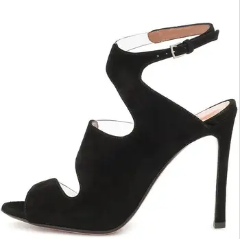 Sexy Black Suede Cross Strap Women Sandals Cut-out Peep Toe Clear PVC Strap Gladiator Sandals Shoes 2019 Summer Plus Size 10
Sexy Black Suede Cross Strap Women Sandals Cut-out Peep Toe Clear PVC Strap Gladiator Sandals Shoes 2019 Summer Plus Size 10
