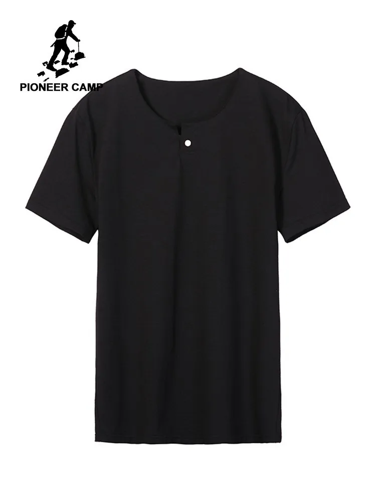 Pioneer Camp Men T Shirt Cotton Hemp Plain Casual Regular Fit Solid Stretch T-shirts ADT902169 | Мужская одежда