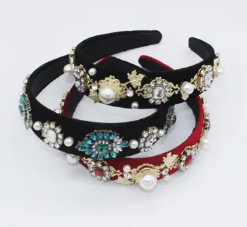 New European Baroque full rhinestone pearl retro headband high fashion tourist bridal hair accessories
New European Baroque full rhinestone pearl retro headband high fashion tourist bridal hair accessories