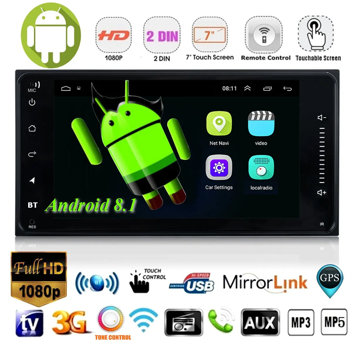 7" 2 Din Android 8.1 Car DVD Player Navigation WIFI GPS Stereo bluetooth Radio Indash With Camera For Toyota Corolla Hilux RAV4
7" 2 Din Android 8.1 Car DVD Player Navigation WIFI GPS Stereo bluetooth Radio Indash With Camera For Toyota Corolla Hilux RAV4