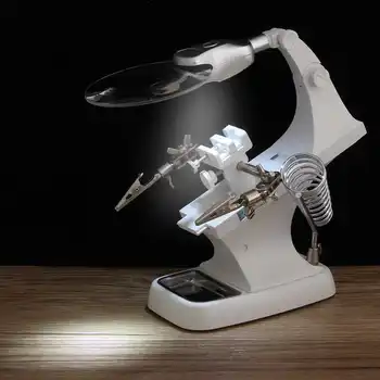 1pcs 3X 4.5X Welding Desktop Magnifier With 2 LED Alligator Clip Helping Hand Soldering Holder Repair Magnifying Tool
1pcs 3X 4.5X Welding Desktop Magnifier With 2 LED Alligator Clip Helping Hand Soldering Holder Repair Magnifying Tool