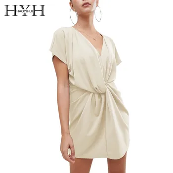 HYH HAOYIHUI 2019 New Summer Women Fashion Sexy V-neck Waist Twisted Short Dress
HYH HAOYIHUI 2019 New Summer Women Fashion Sexy V-neck Waist Twisted Short Dress