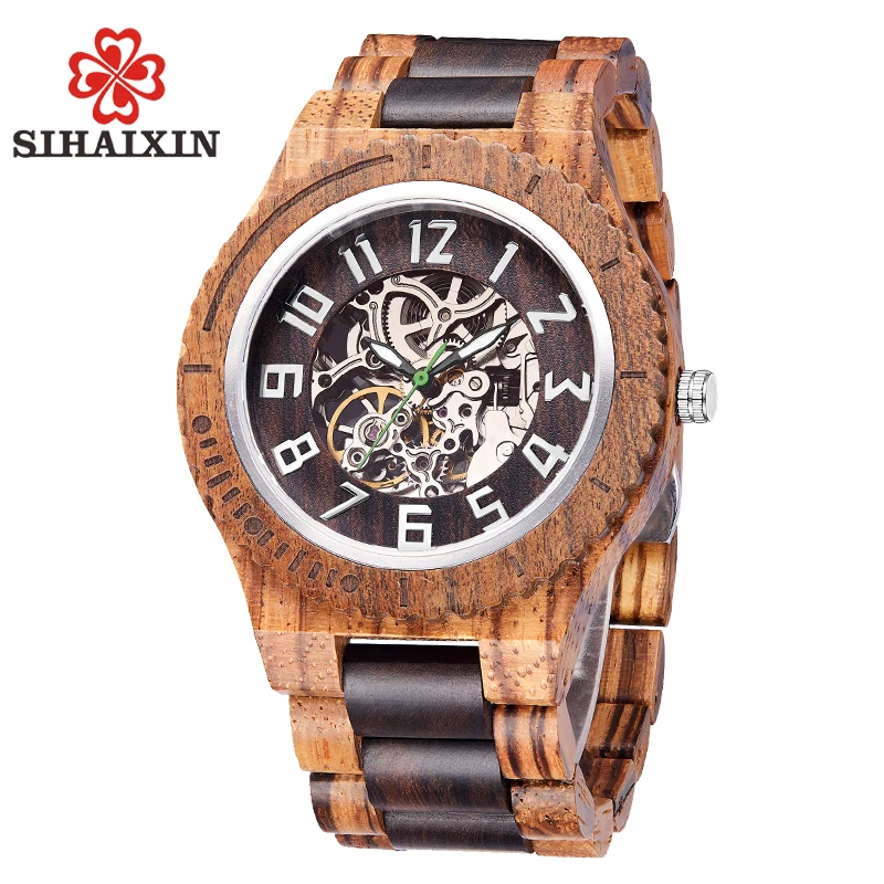 SIHAIXIN Automatic Watches Men Wood Business Sport Luminous Clock Man Waterproof Skeleton Wooden Watch relogio masculino A22
SIHAIXIN Automatic Watches Men Wood Business Sport Luminous Clock Man Waterproof Skeleton Wooden Watch relogio masculino A22