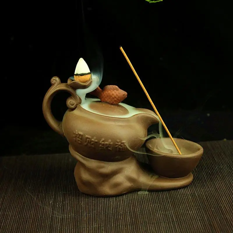 Retro Incense Burner Teapot Smoke Waterfall Incense Burner Holder Ceramic Censer UseIn Home Office Teahouse Aromatherapy Furnace
Retro Incense Burner Teapot Smoke Waterfall Incense Burner Holder Ceramic Censer UseIn Home Office Teahouse Aromatherapy Furnace