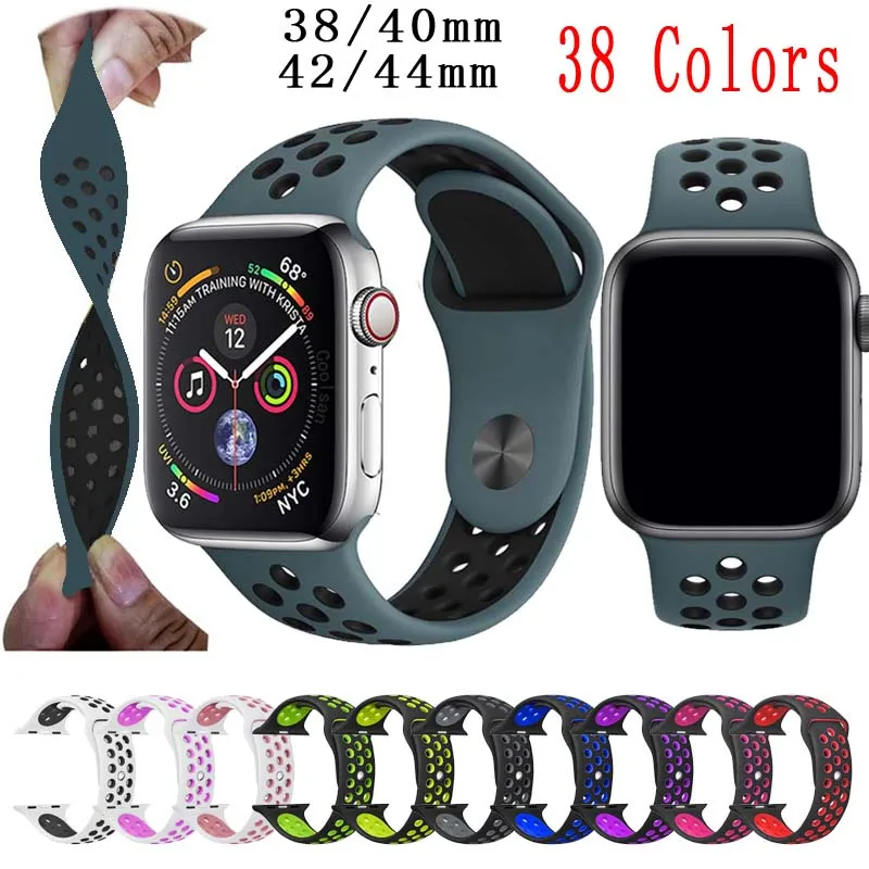 New Breathable Silicone Sports Band for Apple Watch 4 3 2 1 42MM 38MM rubber strap bands for Nike+ Iwatch 4 3 40mm 44mm
New Breathable Silicone Sports Band for Apple Watch 4 3 2 1 42MM 38MM rubber strap bands for Nike+ Iwatch 4 3 40mm 44mm