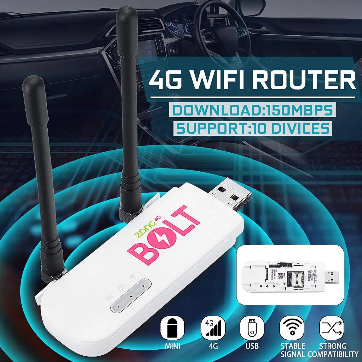 4G LTE Portable Mobile Hotspot portable USB WIFI Wireless Router with Antenna for iPhone Smartphone Tablet
4G LTE Portable Mobile Hotspot portable USB WIFI Wireless Router with Antenna for iPhone Smartphone Tablet