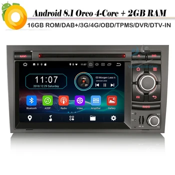 

DAB+ 4G TPMS FOR Audi A4 S4 RS4 RNS-E Android 8.1 Autoradio Sat Nav Car Multimedia Player WiFi GPS Radio RDS BT DVD DVR OBD