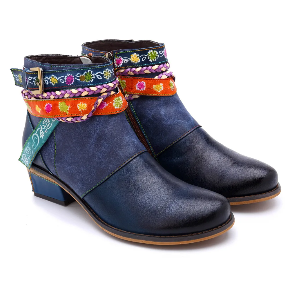 Stylish hand-made leather all-leather women's boots denim super comfortable denim belt women's boots
Stylish hand-made leather all-leather women's boots denim super comfortable denim belt women's boots