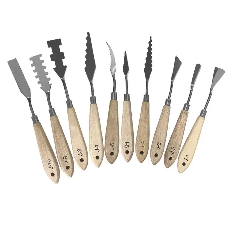 10pcs/set Wood Handle Stainless Steel Special-shaped Oil Painting Scraper Pigment Knife Pottery Clay Carving Tools
10pcs/set Wood Handle Stainless Steel Special-shaped Oil Painting Scraper Pigment Knife Pottery Clay Carving Tools