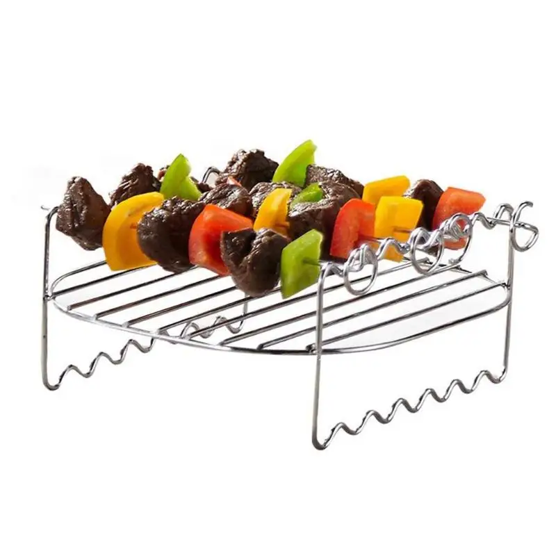 DIY Stainless Steel 2 Layer Grill Rack with 4 Skewer Barbecue Rack for Electric Air Fryer Accessories BBQ Grill Tools
DIY Stainless Steel 2 Layer Grill Rack with 4 Skewer Barbecue Rack for Electric Air Fryer Accessories BBQ Grill Tools
