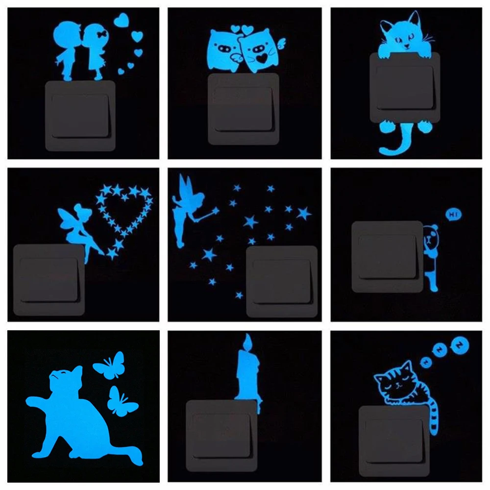 Blue-light Luminous Switch Sticker Cartoon Glowing Wall Sticker Home Room Decor Cat Dog Moon Whale Gecko Pig Car Kiss Sticker
Blue-light Luminous Switch Sticker Cartoon Glowing Wall Sticker Home Room Decor Cat Dog Moon Whale Gecko Pig Car Kiss Sticker