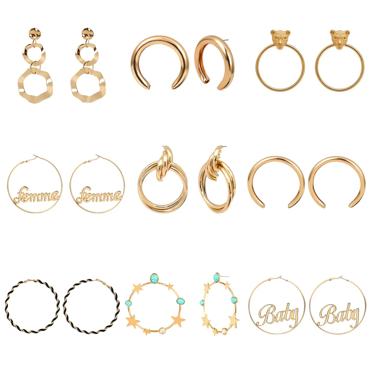 Border Jewelry Fashion Fund Exaggeration Earring Geometry Round Personality Business Affairs PUNK HIPHOP PARTY Earrings
Border Jewelry Fashion Fund Exaggeration Earring Geometry Round Personality Business Affairs PUNK HIPHOP PARTY Earrings