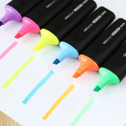 Student Supplies highlighter neon pen multicolour deli s600 marker high lighter watercolor |