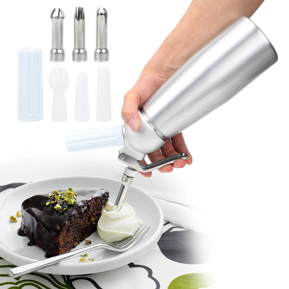 Cake Bake Tools Professional 500ml 1000ml Cream Whipper Aluminium Whipped Cream Butter Dispenser Dessert Tools
Cake Bake Tools Professional 500ml 1000ml Cream Whipper Aluminium Whipped Cream Butter Dispenser Dessert Tools