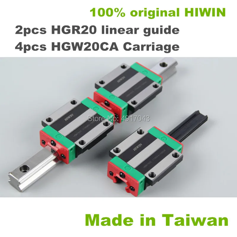 

HGR20 HIWIN Linear Rail: 2pcs 100% original Linear Guide Rail 1100 1200 1500mm+ 4pcs HGW20CA Carriage Blocks CNC parts