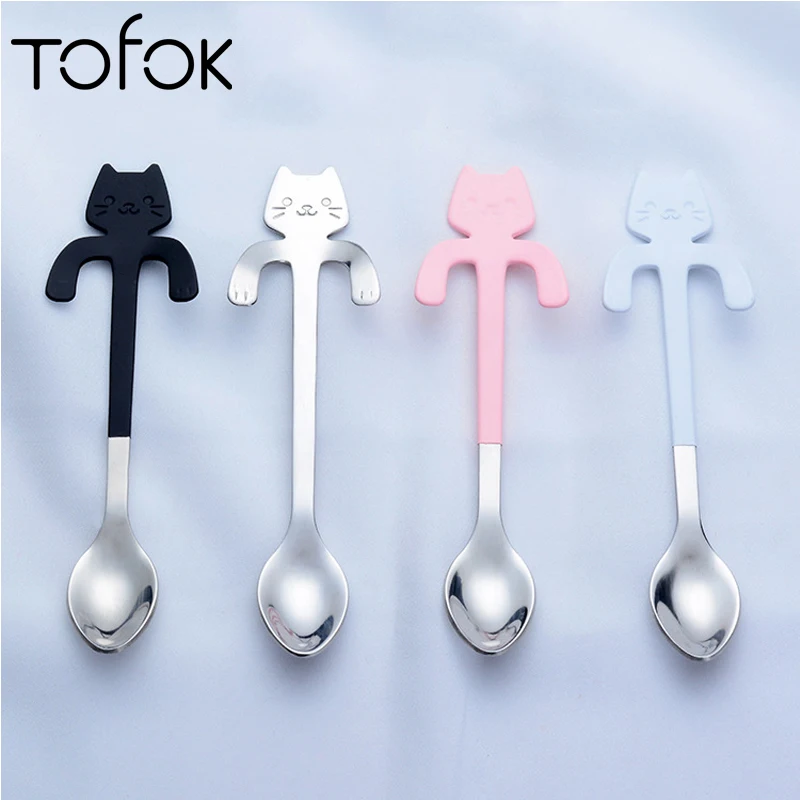 Tofok Stainless Steel Cat Coffee Spoon Long Handle Creative Hanging Spoon Ice Cream Candy Dessert Teaspoon Kitchen Tableware
Tofok Stainless Steel Cat Coffee Spoon Long Handle Creative Hanging Spoon Ice Cream Candy Dessert Teaspoon Kitchen Tableware