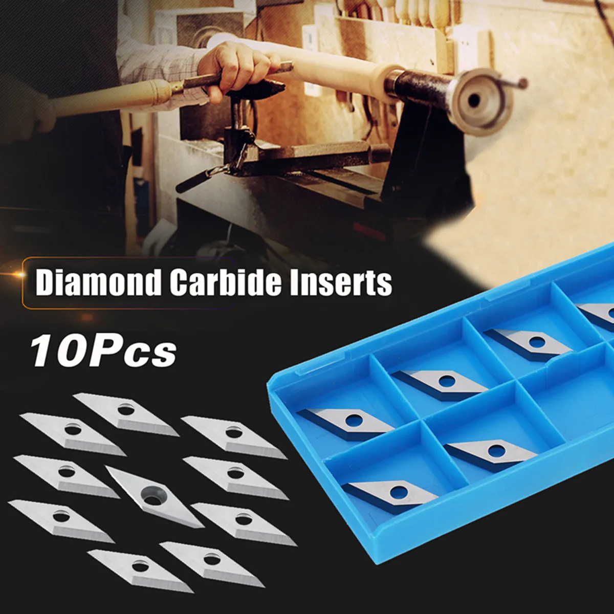 New 10pcs Diamond Sharp Carbide Inserts Blades Lathe Turning Tool For 35 degree arbor Woodworking Parts
New 10pcs Diamond Sharp Carbide Inserts Blades Lathe Turning Tool For 35 degree arbor Woodworking Parts