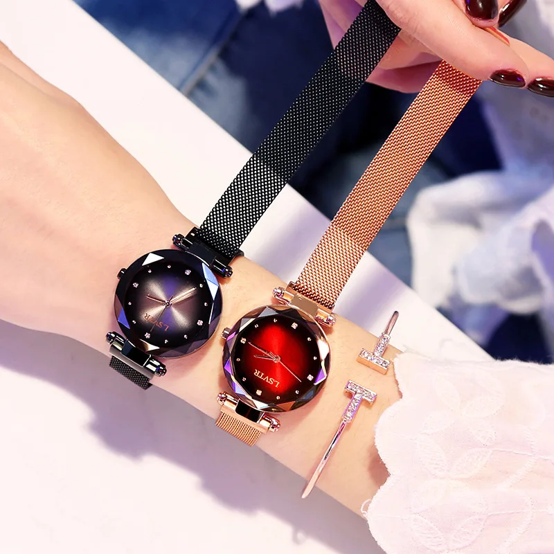 Shaking Sound Explosion Models Spot Wholesale Ms Starry Quartz Watch Lazy Watch Magnet Strap Magnet Watch
Shaking Sound Explosion Models Spot Wholesale Ms Starry Quartz Watch Lazy Watch Magnet Strap Magnet Watch