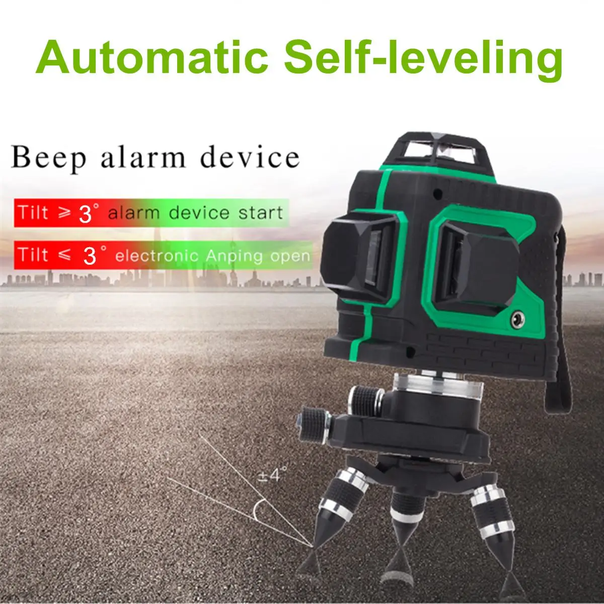 3D 12 Line 360 Degree Laser Plumb-point Function Auto Self Leveling Vertical Horizontal Level Cross GREEN with Tripod Waterproof
3D 12 Line 360 Degree Laser Plumb-point Function Auto Self Leveling Vertical Horizontal Level Cross GREEN with Tripod Waterproof